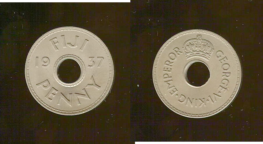 FIDJI 1 Penny frappe au nom du roi Georges VI 1937 SPL